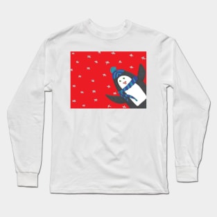 Cute Holiday Penguin Long Sleeve T-Shirt